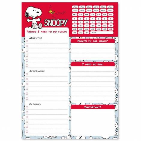 Καθημερινό Πλάνο To Do List Α5 54 Φύλλα SNOOPY 14X20 (Α5) TV φανς Ημερήσιο Στο γραφείο Πλάνα Snoopy / Peanuts