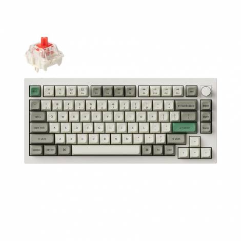 Keychron Q1 Max QMK/VIA (Q1M-P1) Wireless Custom Mechanical Keyboard-Red Switch-Shell White US Layou