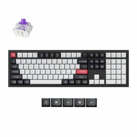 Keychron Q6 HE (Q6H-M1) QMK Wireless Custom Hall Effect Keyboard Purple Switch 100% US Layout