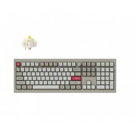 Keychron V6 Max Retro (V6M-R4) QMK/VIA BT/2,4/Wired Custom Mechanical Keyboard Banana Switch 100%