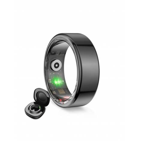 KSIX Smart Ring Saturn L 20.6mm 5ATM με Παλμογράφο και Sleep Monitor Μαύρο BSR01N11
