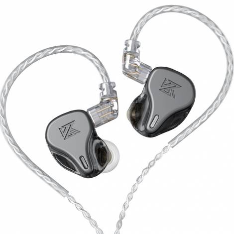 KZ DQ6 Grey No Mic - IEM 3,5 HBB Tuned Improved In Ear Monitor Earphones, 3DD Dynamic