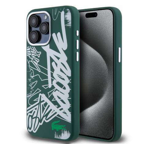 Lacoste Graffiti Hard Case Θήκη προστασίας από Liquid σιλικόνη iPhone 15 Pro Max (Πράσινο/Λευκό)