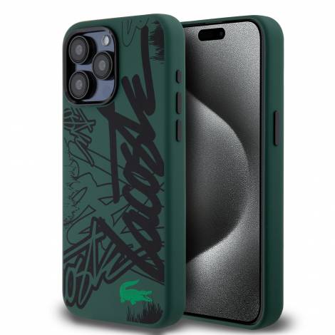 Lacoste Graffiti Hard Case Θήκη προστασίας από Liquid σιλικόνη iPhone 15 Pro Max (Πράσινο/Μαύρο)