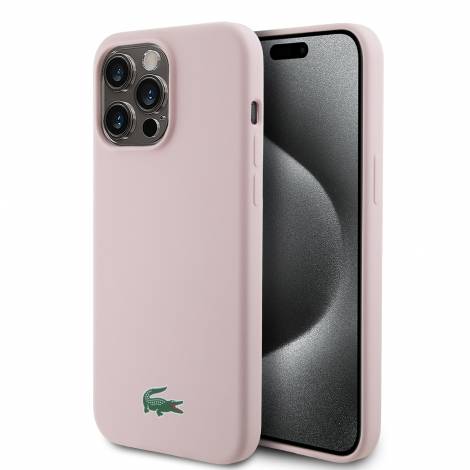 Lacoste Magsafe Croc Logo Hard Case Θήκη προστασίας από Σιλικόνη για iPhone 15 Pro Max (Ροζ)