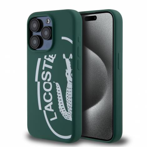 Lacoste Oval Logo Hard Case Θήκη προστασίας από Σιλικόνη για iPhone 15 Pro (Πράσινο/Λευκό)