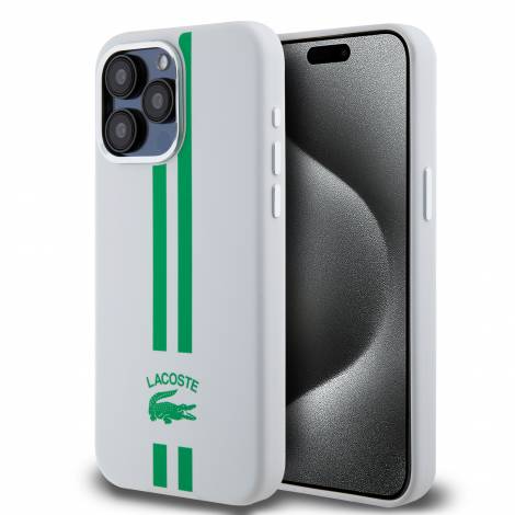 Lacoste Stripes Hard Case Θήκη προστασίας από Liquid σιλικόνη για iPhone 15 Pro Max (Πράσινο/Μαύρο)