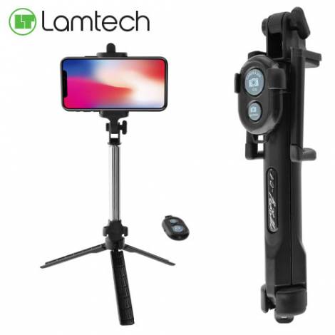 LAMTECH 2in1 TRIPOD & SELFIE STICK BLACK