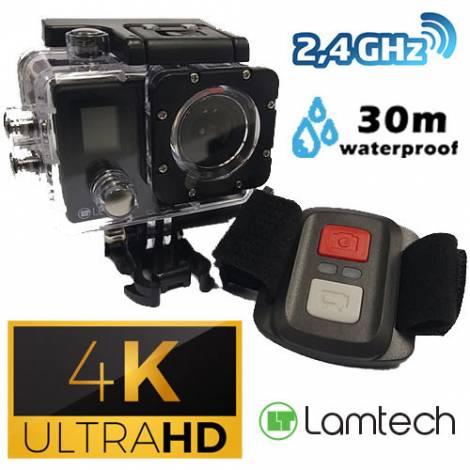 LAMTECH 4K ACTION CAMERA DUO WITH Wi-Fi & 2.4G REMOTE CONTROL