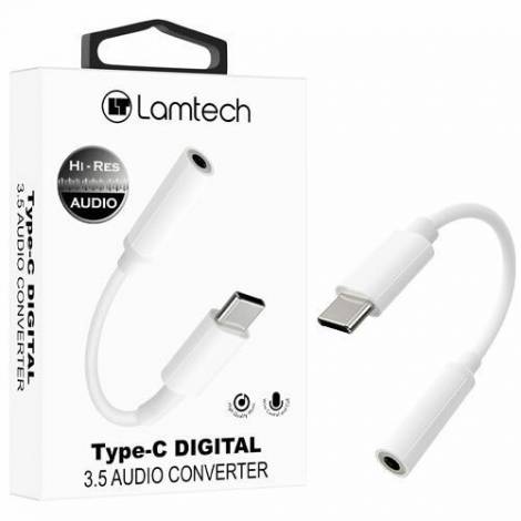 Lamtech Μετατροπέας USB-C male σε 3.5mm female Λευκό (LAM023831)