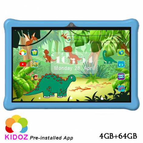 LAMTECH OCTA-CORE KID TABLET 10.1'  4GB+64GB ANDROID 14 SKY BLUE DINOSAUR'S JUNGLE
