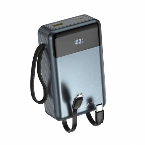 LAMTECH PD45W POWERBANK 20000MAH WITH TYPE-C AND LIGHTNING BUILT-IN CABLES QC3.0