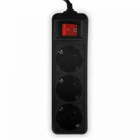 LAMTECH POWER STRIP WITH SWITCH 3 OUTLETS BLACK