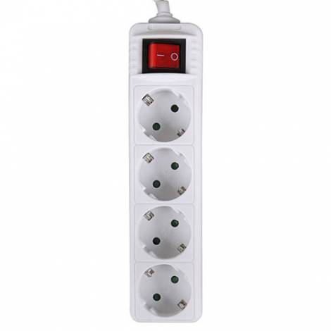 LAMTECH POWER STRIP WITH SWITCH 4 OUTLETS WHITE