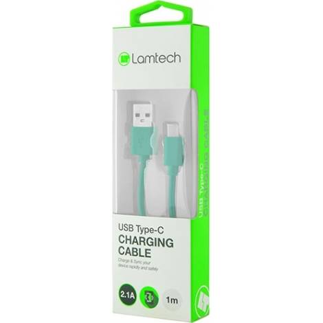 Lamtech Regular USB 2.0 Cable USB-C male - USB-A male Πράσινο 1m (LAM446827)