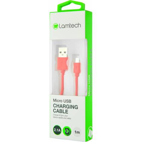 Lamtech Regular USB 2.0 to micro USB Cable Κόκκινο 1m (LAM445165)
