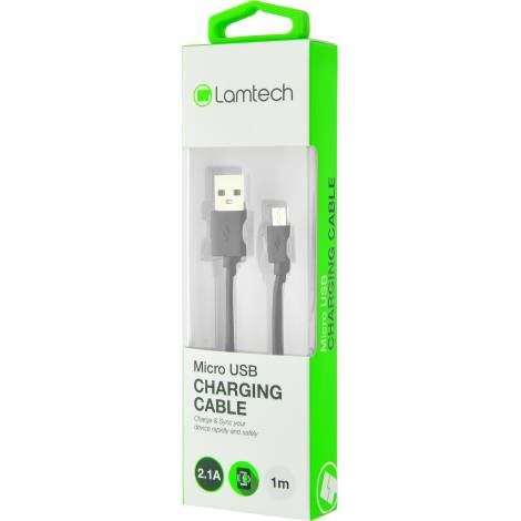 Lamtech Regular USB 2.0 to micro USB Cable Μαύρο 1m (LAM439874)