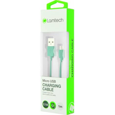 Lamtech Regular USB 2.0 to micro USB Cable Πράσινο 1m (LAM445189)
