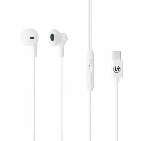 LAMTECH TYPE-C SMARTPHONE EARPHONES WITH MIC WHITE REFURBISHED