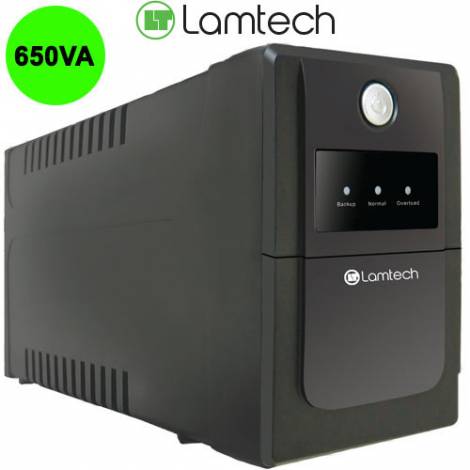 LAMTECH UPS WITH AVR 650V,CPU 12V7AH 2 SCHUKO SOCKET