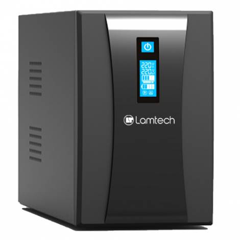 LAMTECH UPS WITH AVR AND LCD DISPLAY 2000VA, 2x12V/9AH, 2xSCHUKO, 3xIEC, USB & RJ45 PORT