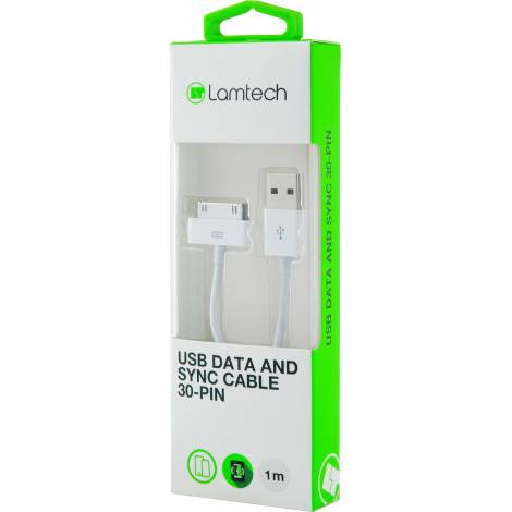 Lamtech USB to 30-Pin Cable Λευκό 1m (LAM050219)
