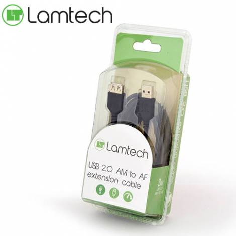 LAMTECH USB2.0 EXTENSION CABLE 3M RETAIL PACK