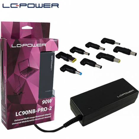 LC-POWER 90WATT UNIVERSAL MULTI-RANGE NOTEBOOK ADAPTER PRO SERIES  LC90NB-PRO-2