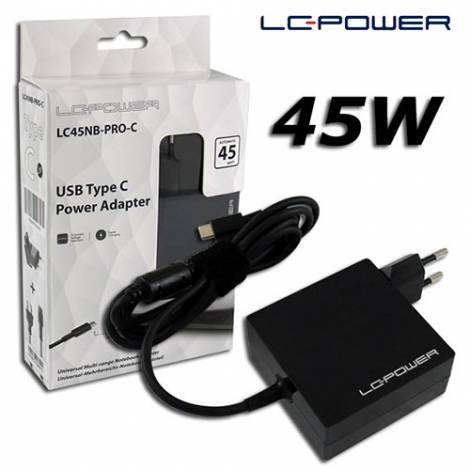 LC POWER POWER ADAPTER 45WATT TYPE C LC45NB-PRO-C