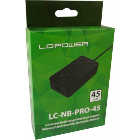 LC-Power Universal Φορτιστής Laptop 45W 20V 2.43A χωρίς Καλώδιο Τροφοδοσίας  LC-NB-PRO-45