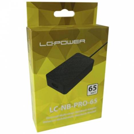 LC-Power Universal Φορτιστής Laptop 65W 20V 3.5A χωρίς Καλώδιο Τροφοδοσίας και με σετ βυσμάτων LC-NB-PRO-65