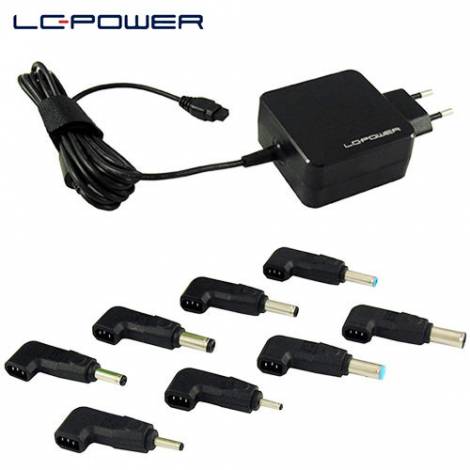 LC-POWER UNIVERSAL MULTI RANGE NOTEBOOK ADAPTER 45W 19-19,5V/1,58-2,37A/8 TIPS    LC45NBPRO