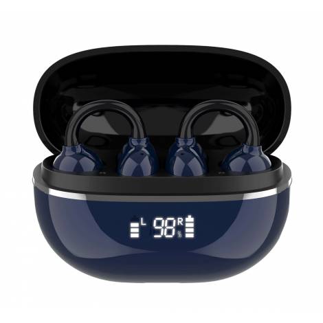 LDNIO earphones με θήκη φόρτισης T09, OWS, Φ10mm, 35/400mAh, μπλε