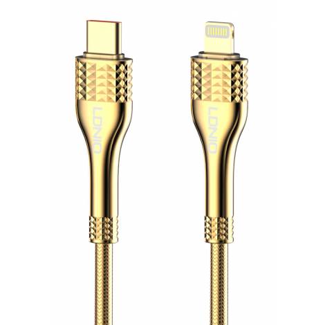 LDNIO καλώδιο Lightning σε USB-C LC651I, 30W, 1m, χρυσό