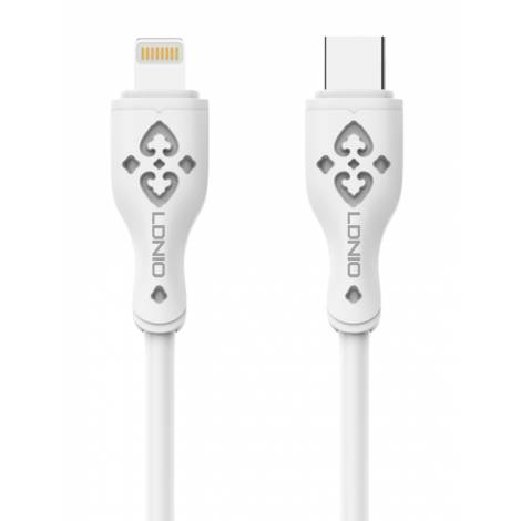 LDNIO καλώδιο Lightning σε USB-C LC812I, 30W PD, 2m, λευκό