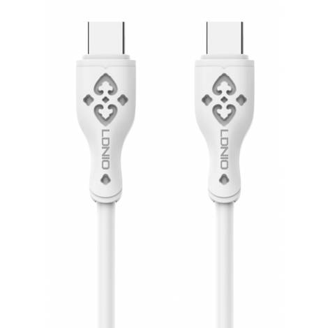 LDNIO καλώδιο USB-C σε USB-C LC812C, 65W PD, 2m, λευκό