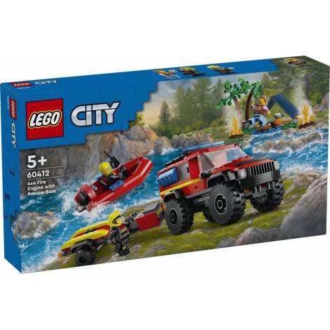 LEGO® City: 4x4 Fire Truck with Rescue Boat Toy (60412)