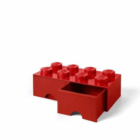 LEGO Storage Brick 8 Drawer Red (12.5 x 12.5 x 18 cm)
