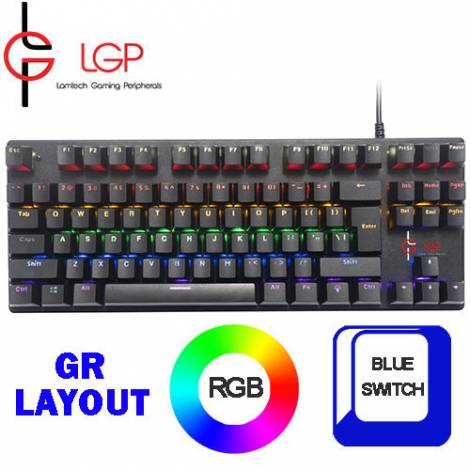 LGP MECHANICAL KEYBOARD BLUE SWITCH WITH 9 LFX GR LAYOUT 
