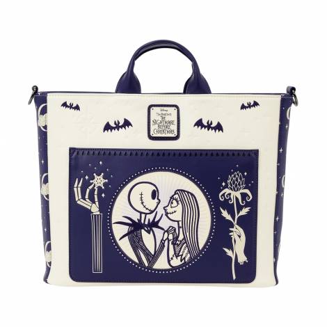 Loungefly Disney: The Nightmare Before Christmas - Jack Skellington & Sally Night Sky Convertible Backpack & Tote Bag (WDTB3488)