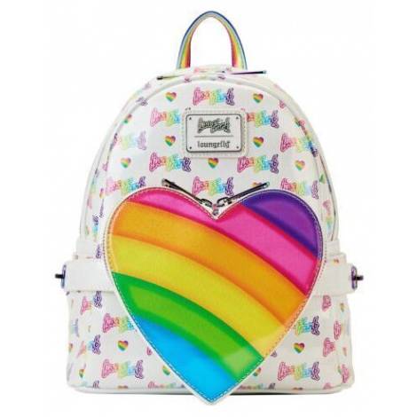 Loungefly Lisa Frank - Logo Heart Detachable Rainbow Bag Mini Backpack (LSFBK0005)
