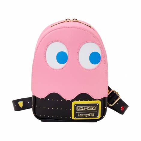 Loungefly Pac-Man: Pinky Ghost Sling Crossbody Bag - Glows in the Dark! (PCMTB0001)