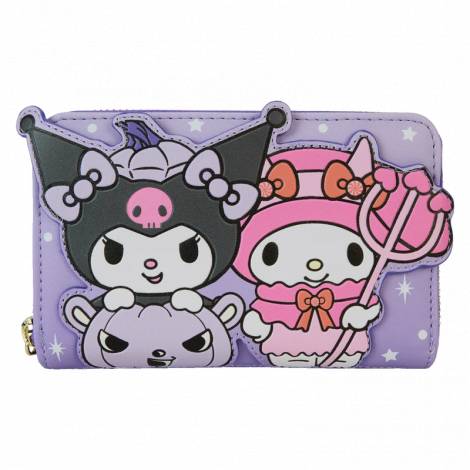 Loungefly Sanrio: My Melodi  Kuromi - Pumpkin Zip Around Wallet (Glows in the Dark) (SANWA0994)