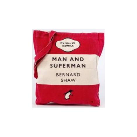 MAN AND SUPERMAN (RED) - TOTE BAG
