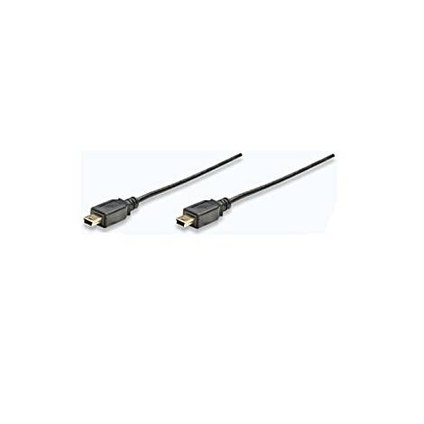 Manhattan USB 2.0 Cable Mini-A Male to Mini-B Male 1.8m - Black (391122)