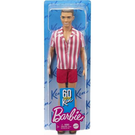 Mattel Barbie : 60 Years Of Ken - Original Ken Doll Throwback Beach Look With Swimsuit & Sandals (GRB42)
