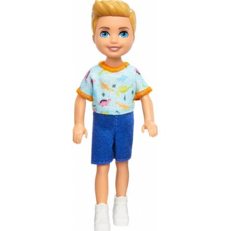 Mattel Barbie: Chelsea Boy with One-Piece Dino Print  Blond Hair Doll (HXM98)
