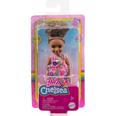 Mattel Barbie Club Chelsea Mini Girl Doll - Dark Skin Doll with Pink Dress (HGT07)
