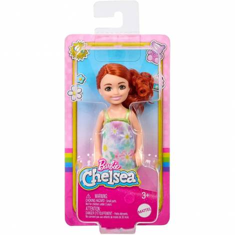 Mattel Barbie Club Chelsea Mini Girl Doll - Small Doll Wearing Removable Floral Dress  Shoes with Red Hair (HNY56)