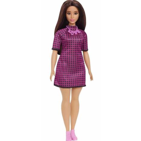 Mattel Barbie Doll - Fashionistas #188 - Pink  Black Checkered Dress Curvy Doll (HBV20)